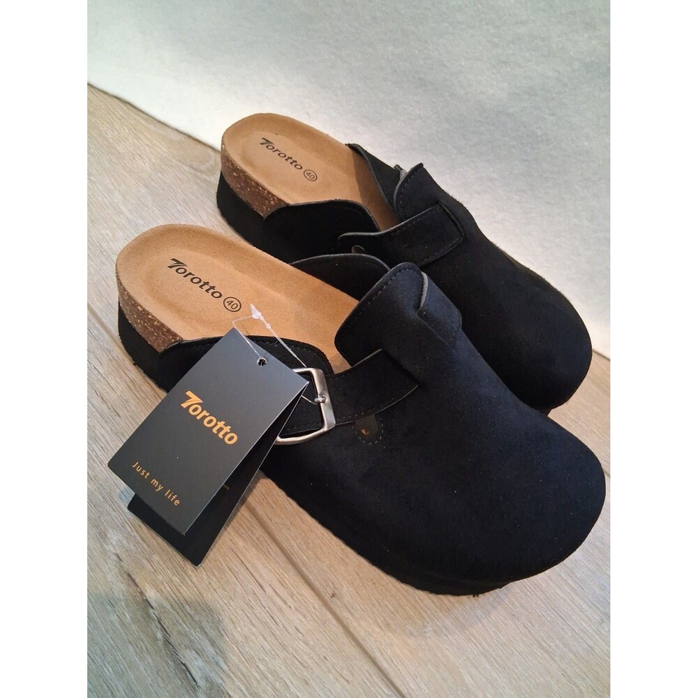 NEW Torotto Clogs Cork Platform Footbed Faux Suede Cushioned size 40 US 8.5 to 9